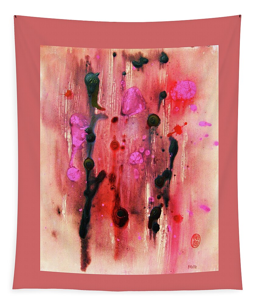 Original: Abstraction Tapestry featuring the painting Bacteriophages by Thea Recuerdo