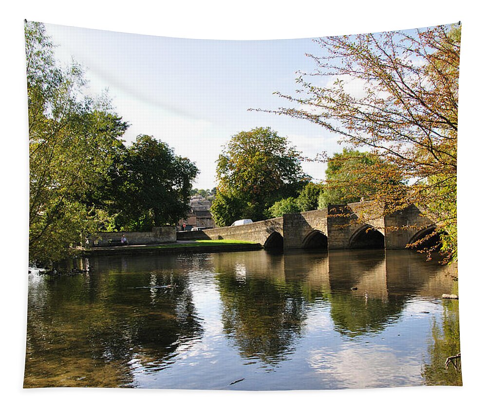 Europe Tapestry featuring the photograph Bakewell Bridge and The River Wye by Rod Johnson