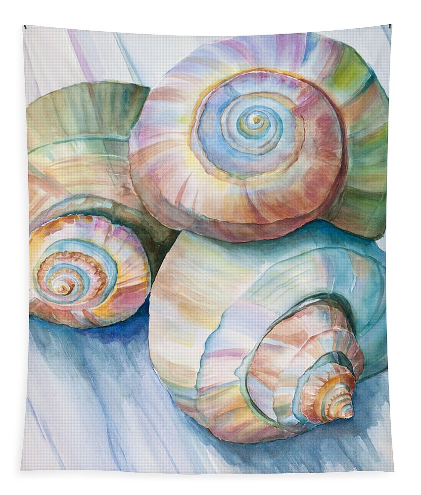 Spirals Tapestry featuring the painting Balance in Spirals Watercolor Painting by Michelle Constantine
