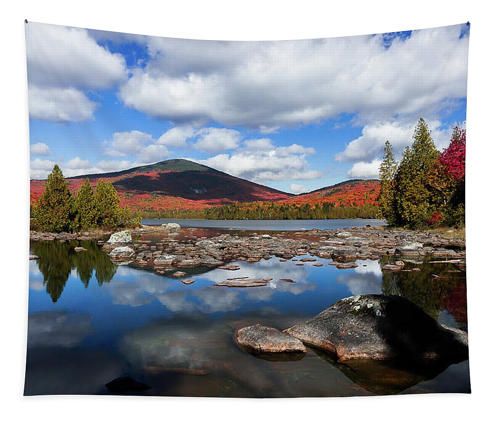 Vermont Tapestry featuring the photograph Bald Mountain Fall Reflection by Tim Kirchoff