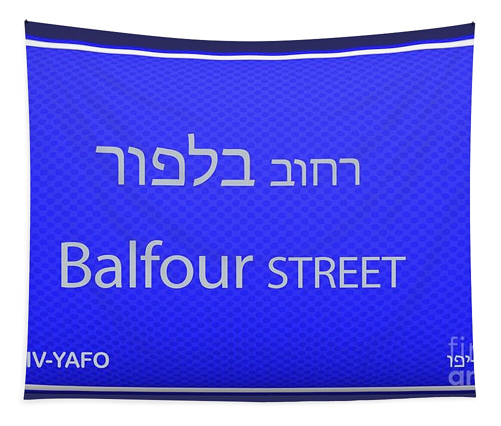 Tel Aviv Tapestry featuring the digital art Balfour street by Humorous Quotes