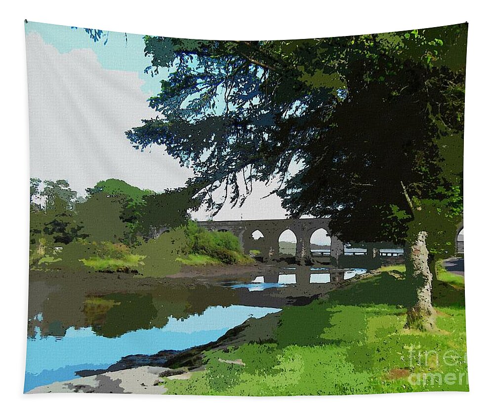  Tapestry featuring the painting Ballydehob Ireland by Mary Cahalan Lee - aka PIXI