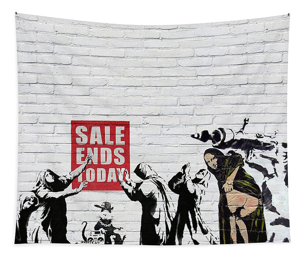 urban Graffiti By Serge Averbukh Tapestry featuring the photograph Banksy - Saints and Sinners  by Serge Averbukh
