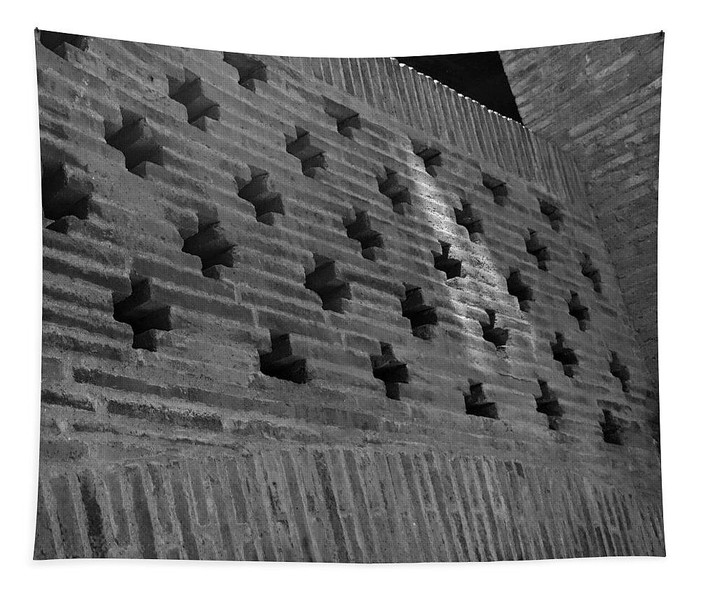 Barcelona Tapestry featuring the photograph Barcelona Brick Wall by Toby McGuire