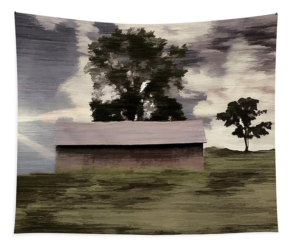 Digital Art Tapestry featuring the photograph Barn II A Digital Painting by David Yocum