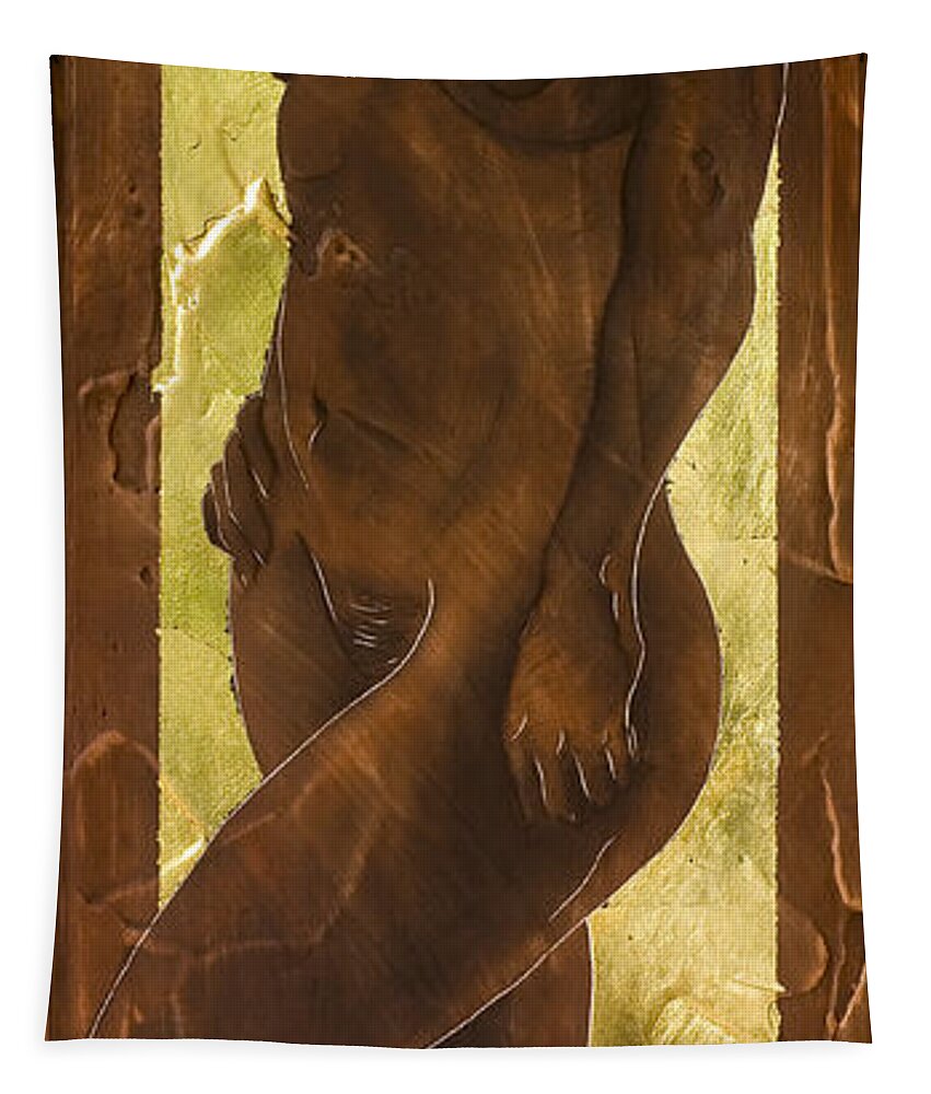 Nude Tapestry featuring the painting Basking In The Glow by Richard Hoedl