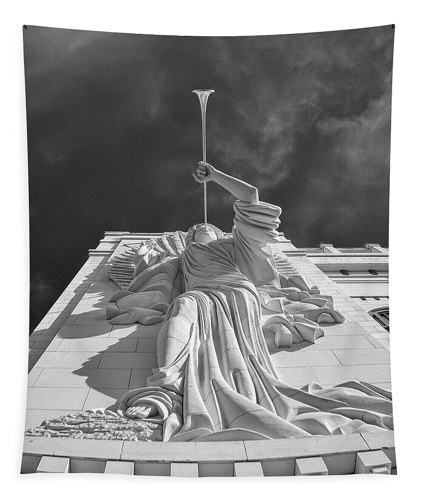 Angel Tapestry featuring the photograph Bass Performance Hall Angel by Guy Whiteley