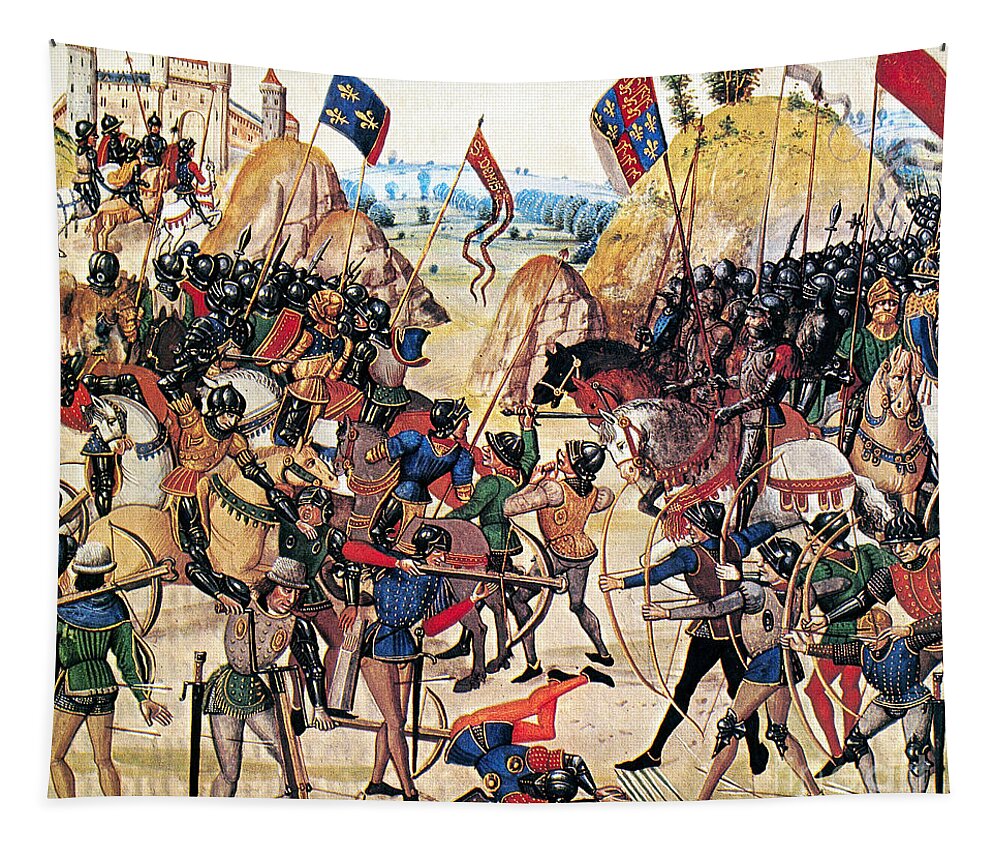 1346 Tapestry featuring the photograph Battle Of Crecy, 1346 by Granger