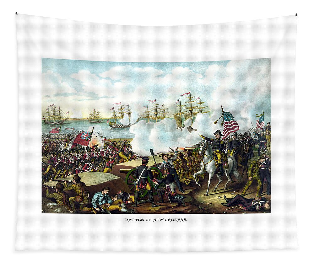 Andrew Jackson Tapestry featuring the painting Battle of New Orleans by War Is Hell Store