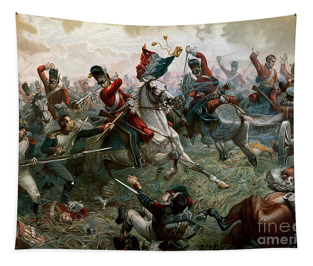 Struggle Tapestry featuring the painting Battle of Waterloo by William Holmes Sullivan