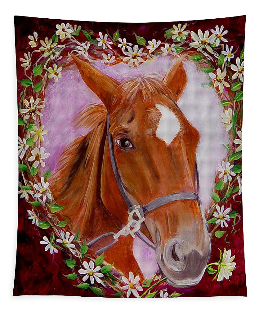 Horse Tapestry featuring the painting Batuque by Quwatha Valentine