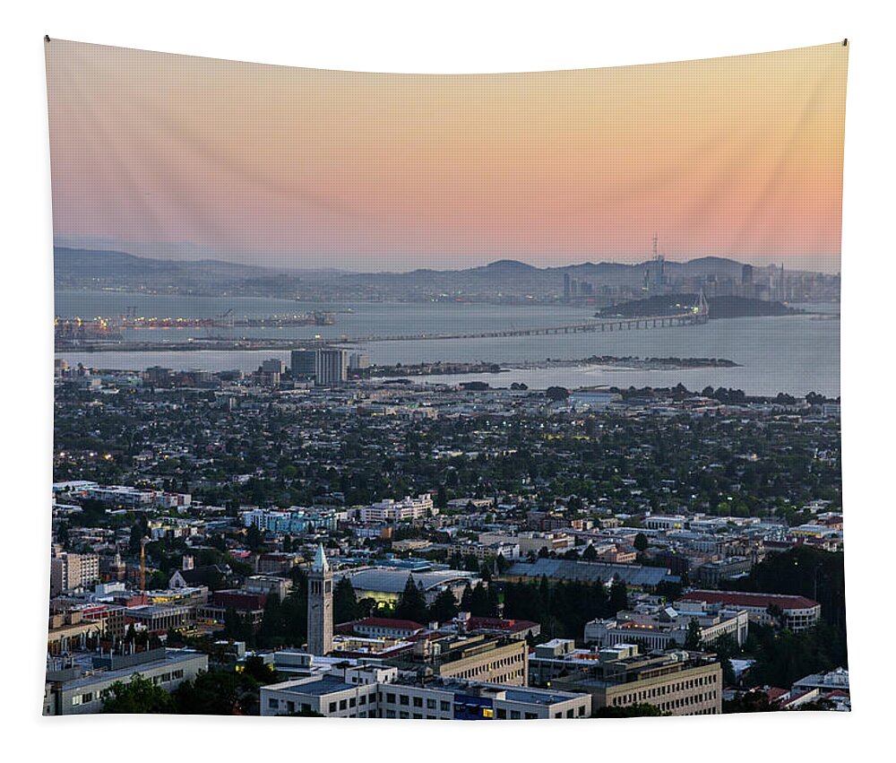 Bay Area Tapestry featuring the photograph Bay Area Sunset by Jason Chu
