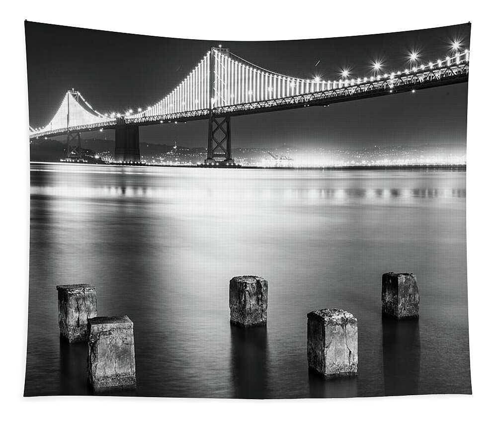 Bay Bridge Tapestry featuring the photograph Bay Bridge 1 by Stephen Holst