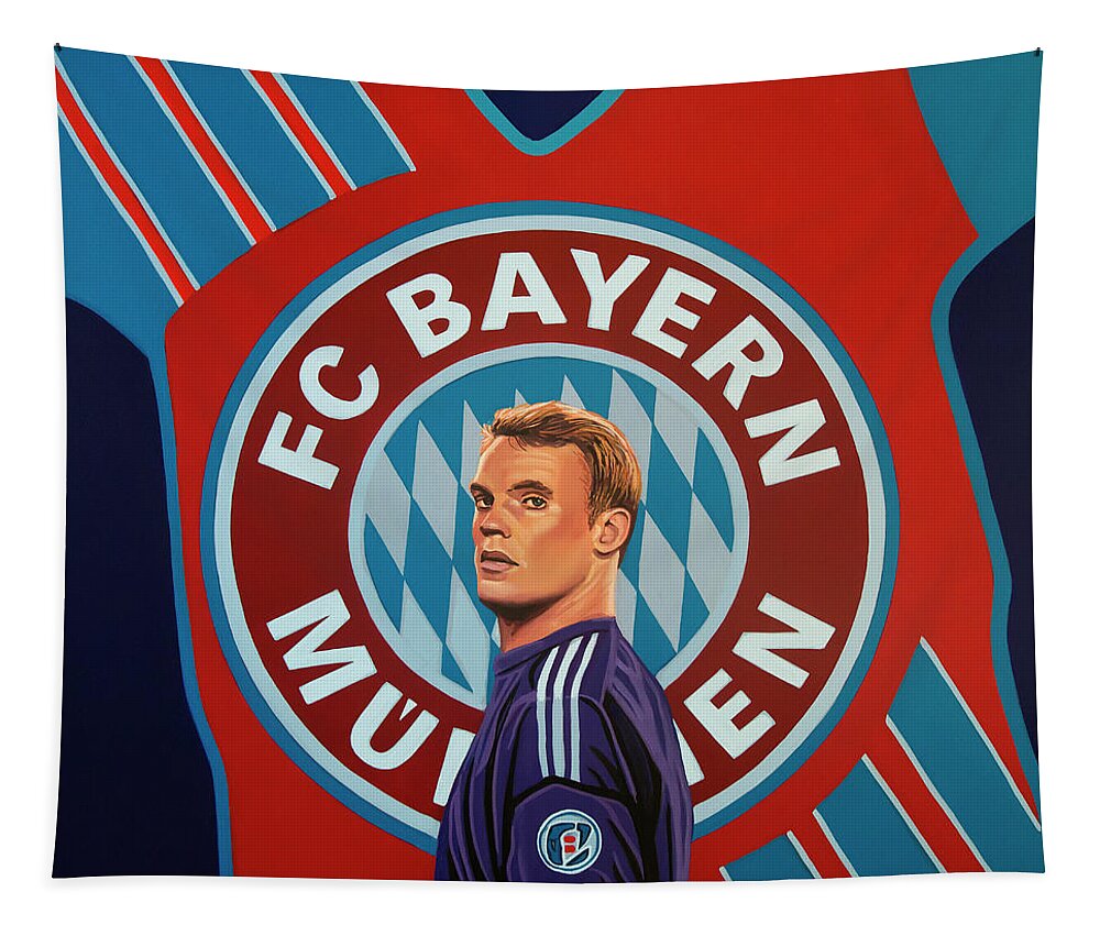 Bayern Munich Tapestry featuring the painting Bayern Munchen Painting by Paul Meijering