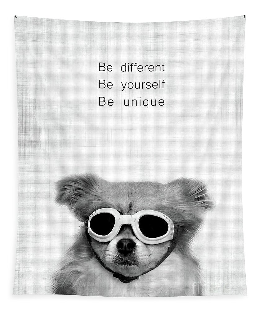 Dog Tapestry featuring the photograph Be different be yoursef be unique by Delphimages Photo Creations
