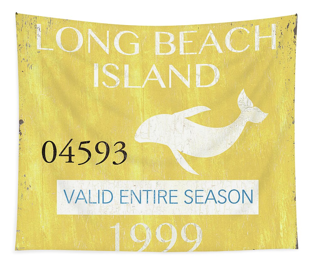 Beach Tapestry featuring the painting Beach Badge Long Beach Island 2 by Debbie DeWitt