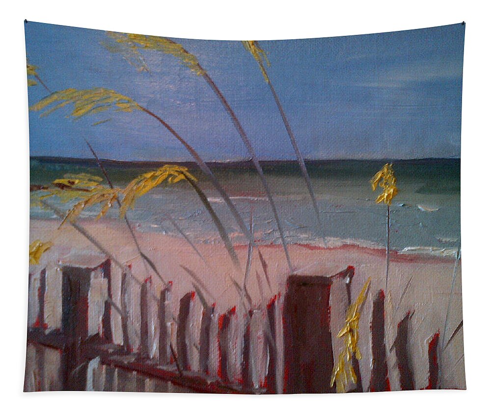 Beach Tapestry featuring the painting Beach by Sheila Romard
