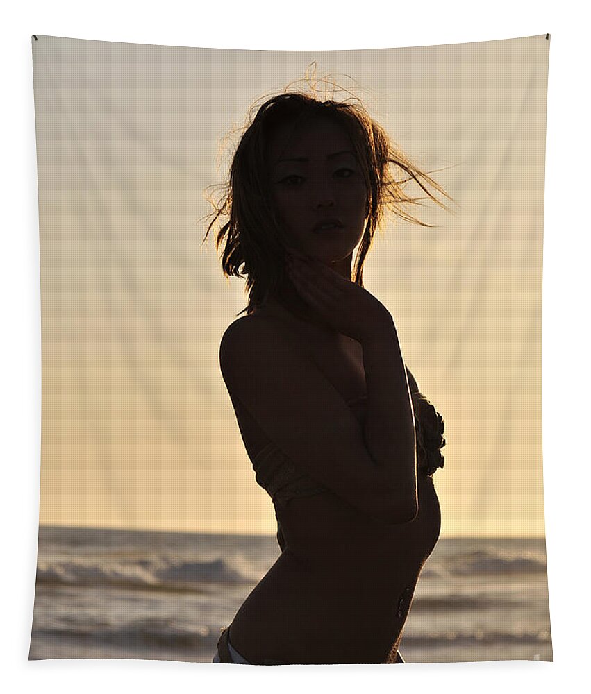 Glamour Photographs Tapestry featuring the photograph Beach silhouette by Robert WK Clark