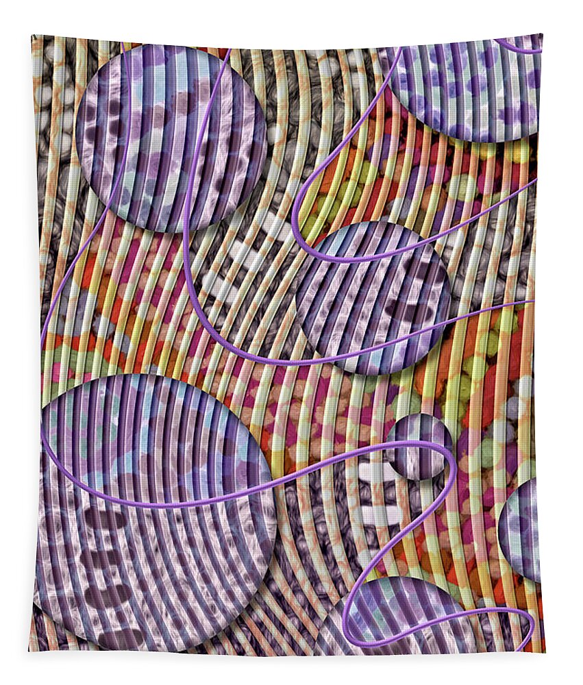 Abstract Experimentalism Tapestry featuring the digital art Bead Spumps by Becky Titus