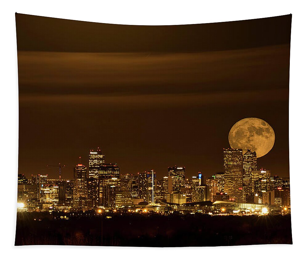 Beaver Moon Tapestry featuring the photograph Beaver Moonrise by Kristal Kraft