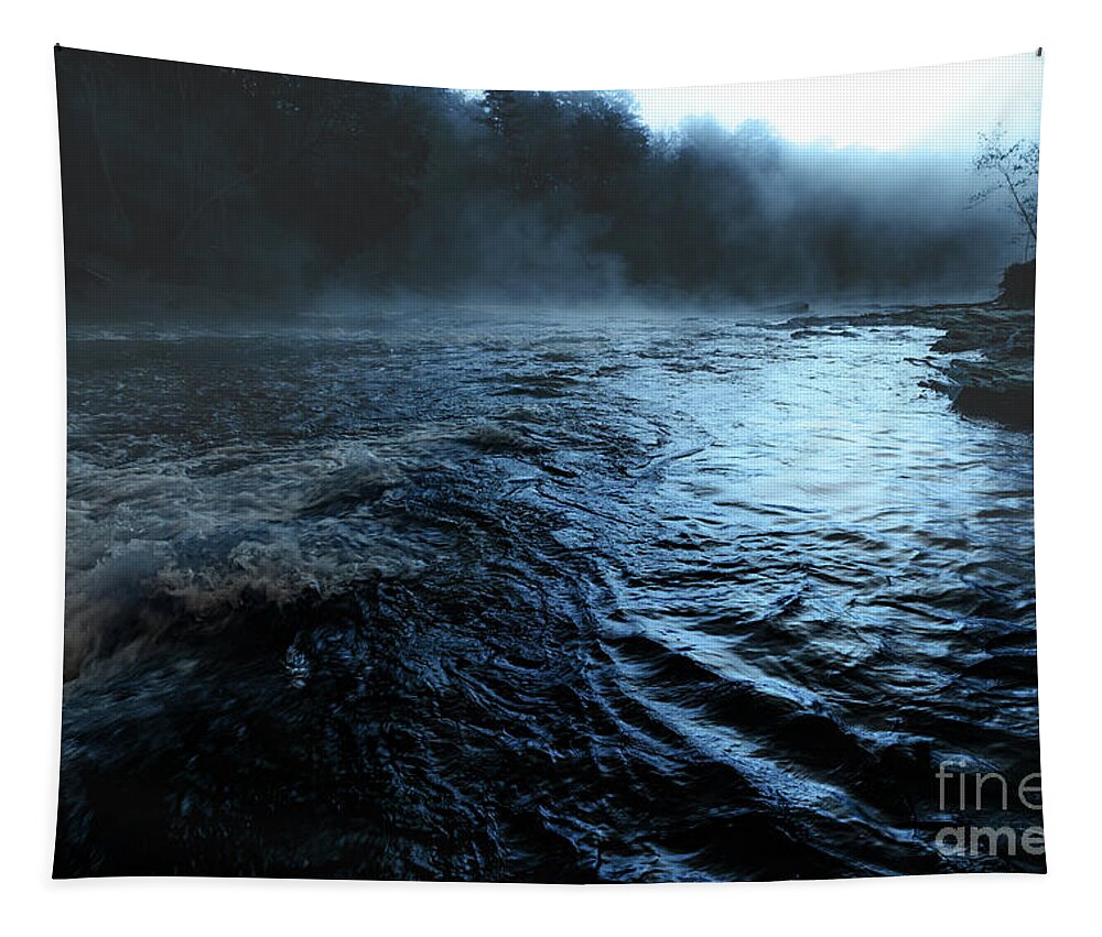 Landscape Tapestry featuring the photograph Beaver's Bend Fog by Tamyra Ayles