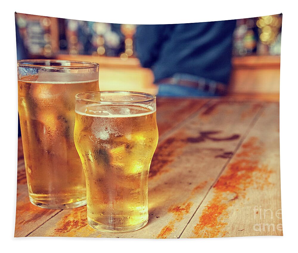 Alcohol Tapestry featuring the photograph Beers in a pub by Patricia Hofmeester