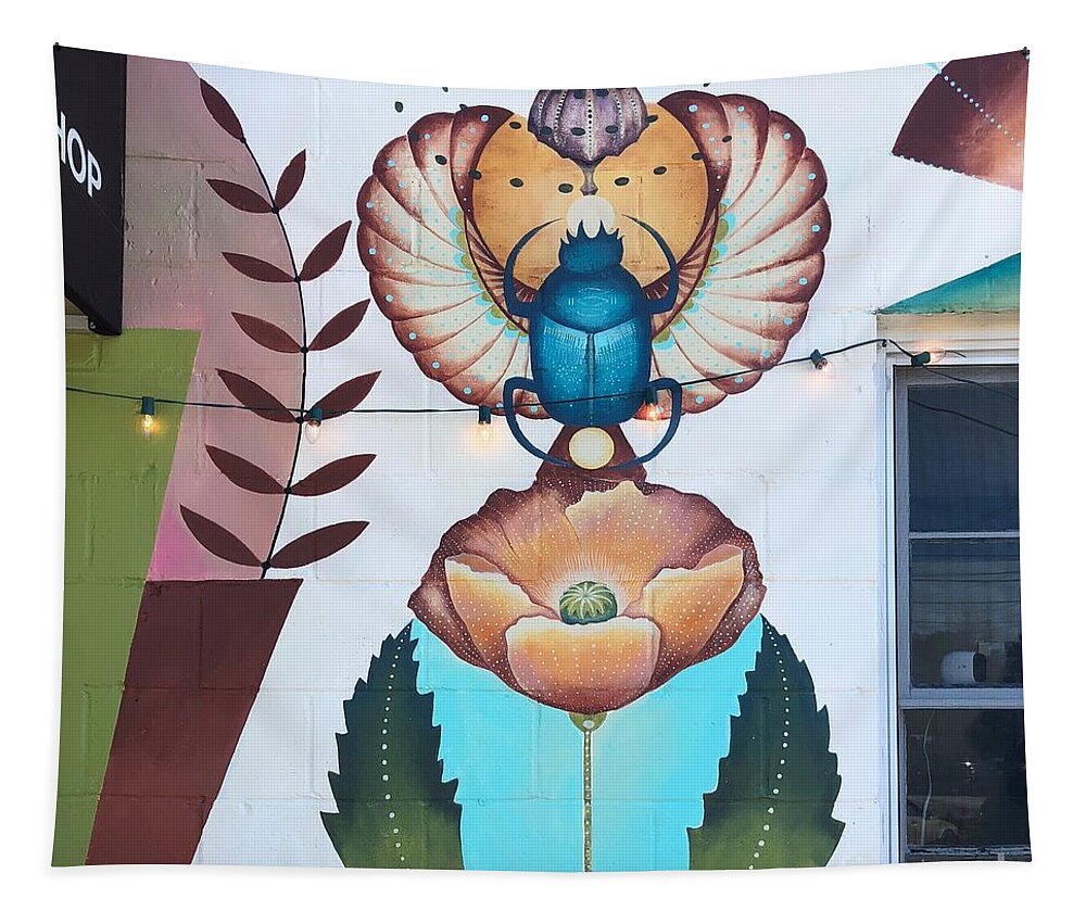 Beetle Tapestry featuring the photograph BeetleFlower by Flavia Westerwelle