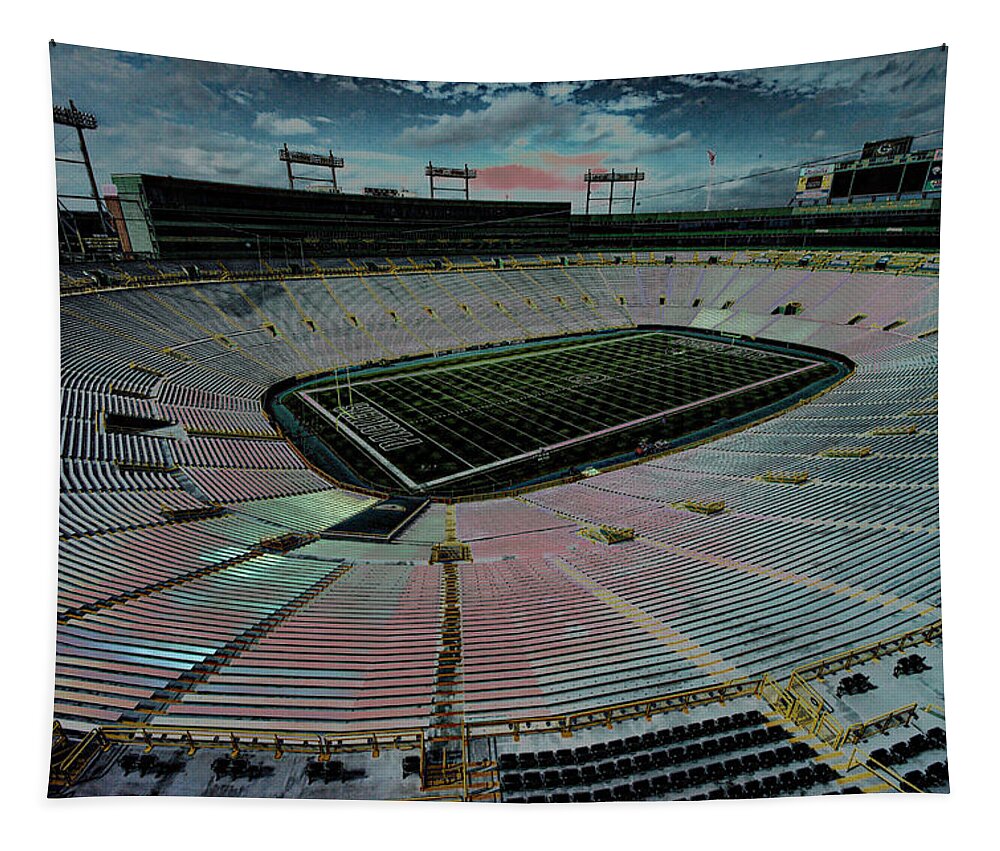 Lambeau Tapestry featuring the photograph Before The Game At Lambeau by Lawrence Christopher