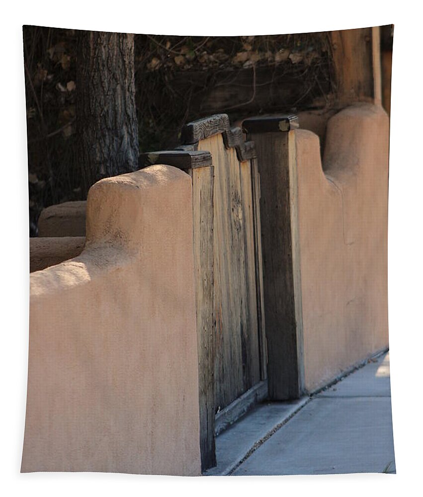 Old West Tapestry featuring the photograph Beige Adobe Wall by Colleen Cornelius