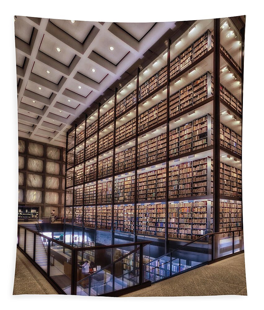 Yale University Library Tapestry featuring the photograph Beinecke Rare Book and Manuscript Library by Susan Candelario