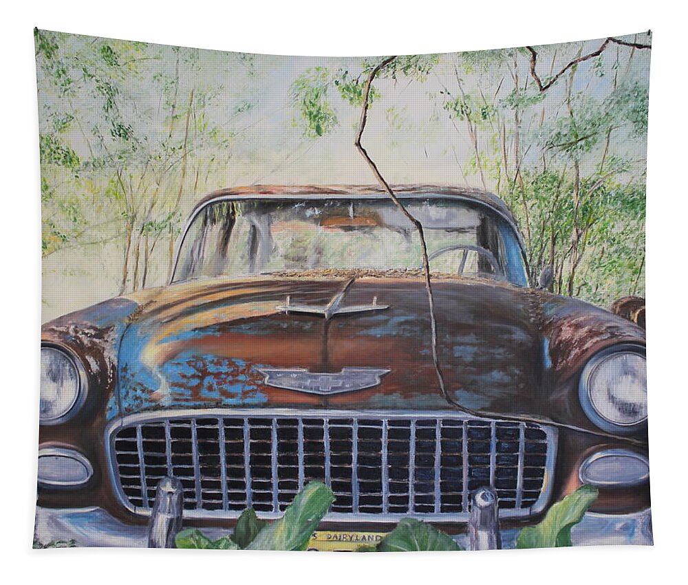 Chevrolet Tapestry featuring the painting Bel Air by Daniel W Green