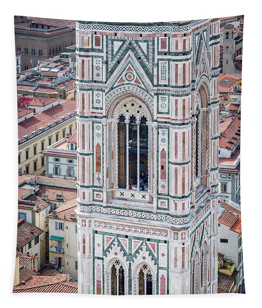 Campanile Tapestry featuring the photograph Bell Tower Florence Italy by Joan Carroll