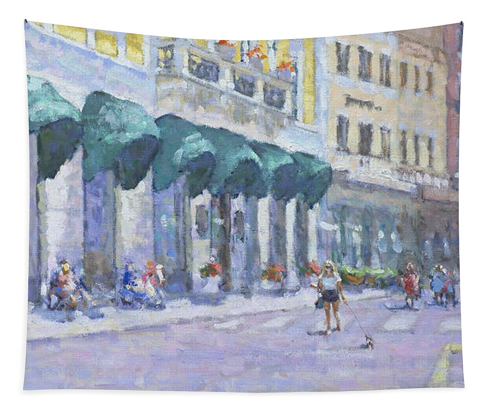 Fresia Tapestry featuring the painting Bellagio on a Summer Day by Jerry Fresia