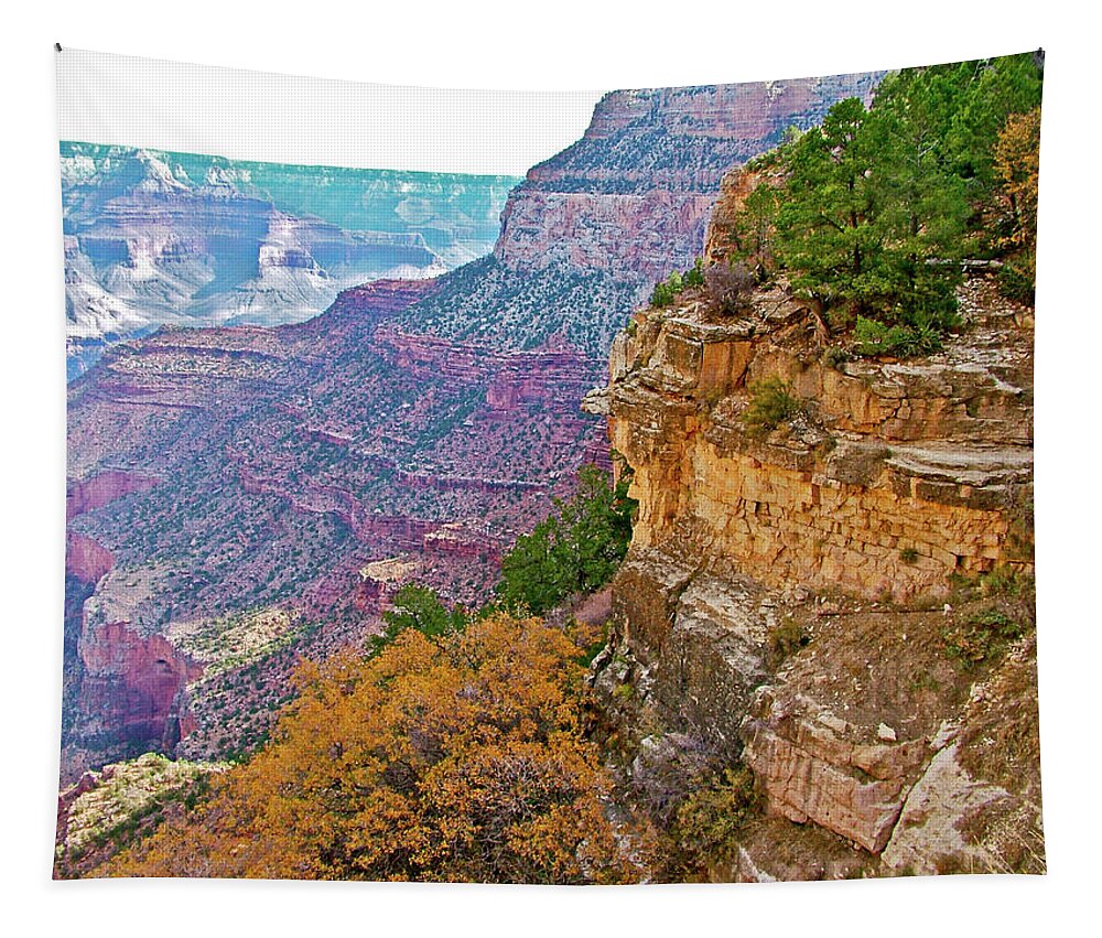 Below The Rim On Bright Angel Trail Of Grand Canyon National Park Tapestry featuring the photograph Below the Rim on Bright Angel Trail of Grand Canyon National Park-Arizona  by Ruth Hager