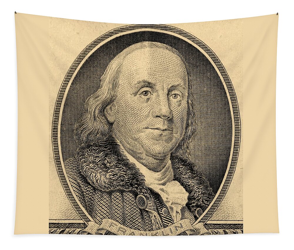 Ben Franklin Tapestry featuring the photograph BEN FRANKLIN in SEPIA by Rob Hans