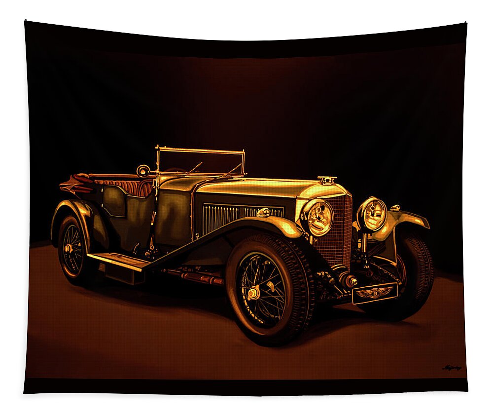 Bentley Open Tourer Tapestry featuring the painting Bentley Open Tourer 1929 Mixed Media by Paul Meijering