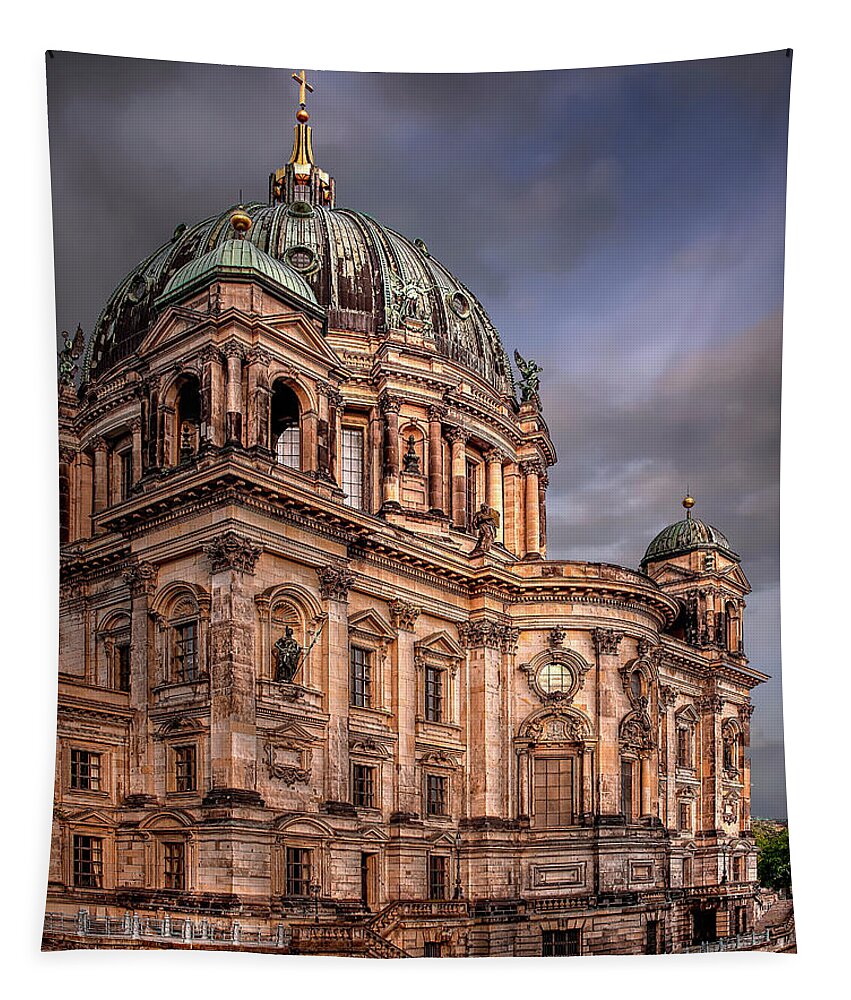 Endre Tapestry featuring the photograph Berlin Cathedral At Dawn by Endre Balogh