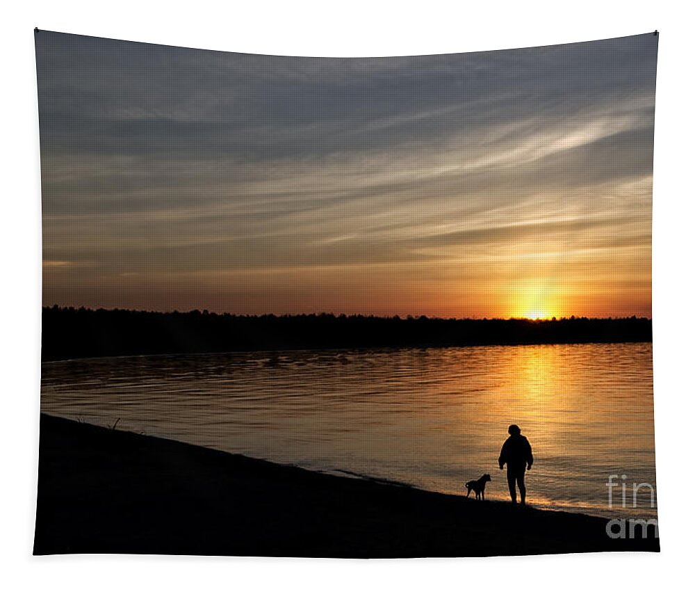 Sunset Tapestry featuring the photograph Best Friends by Terry Doyle