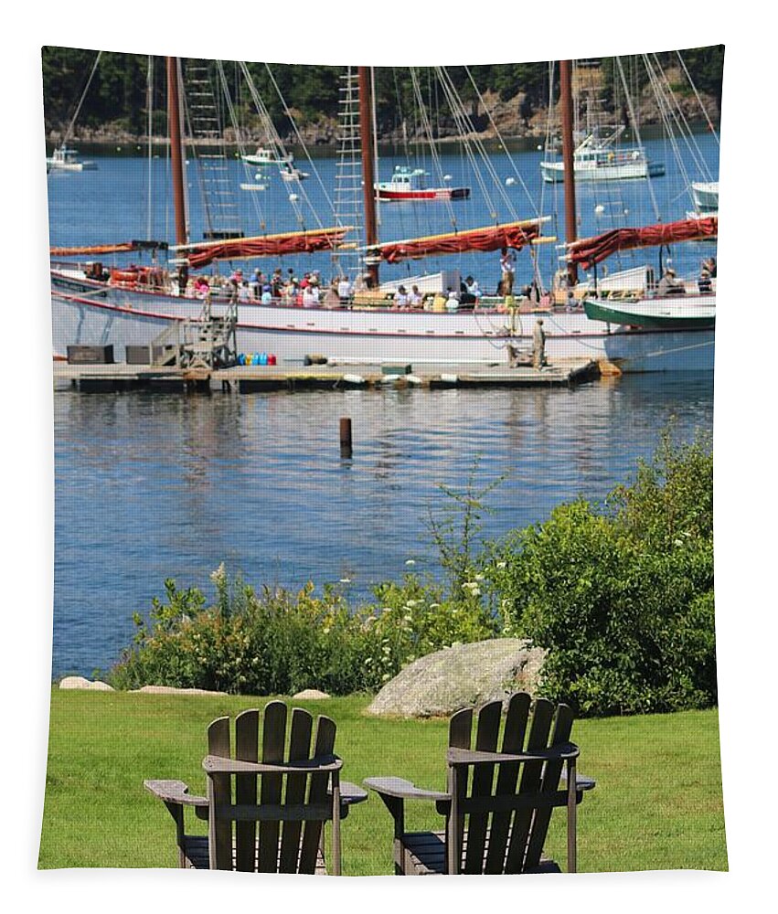 Bar Harbor Tapestry featuring the photograph Best Seats In Bar Harbor Maine by Living Color Photography Lorraine Lynch