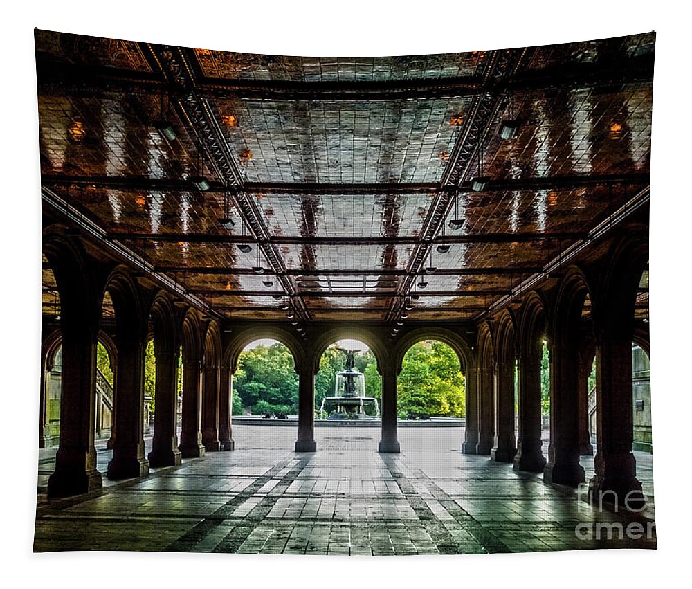 Central Park Tapestry featuring the photograph Bethesda Terrace Arcade 2 by James Aiken