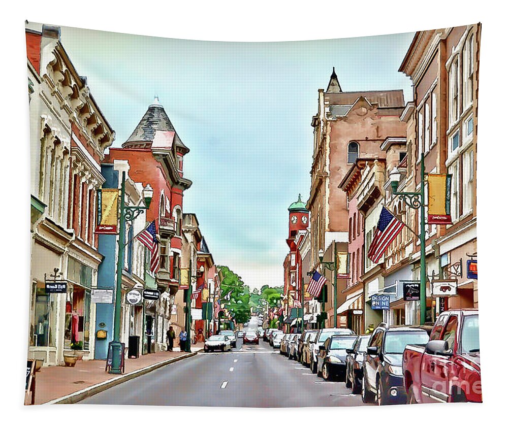 Beverley Historic District Tapestry featuring the photograph Beverley Historic District - Staunton Virginia - Art of the Small Town by Kerri Farley
