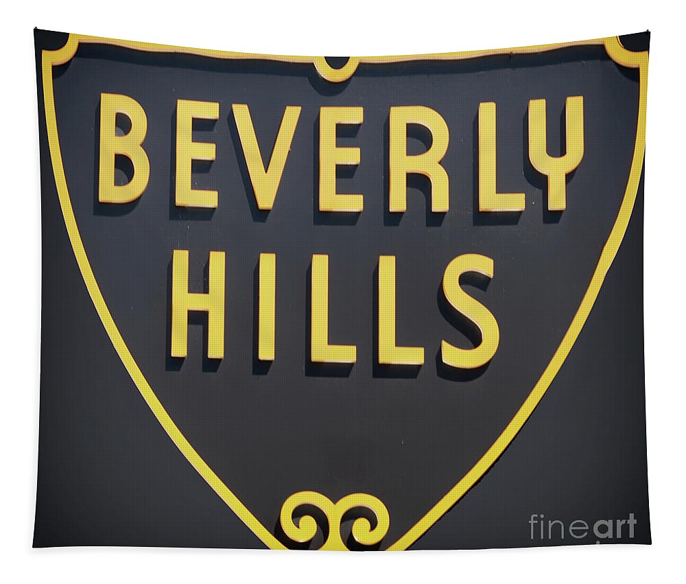 Beverly Hills Tapestry featuring the digital art Beverly Hills Sign by Mindy Sommers