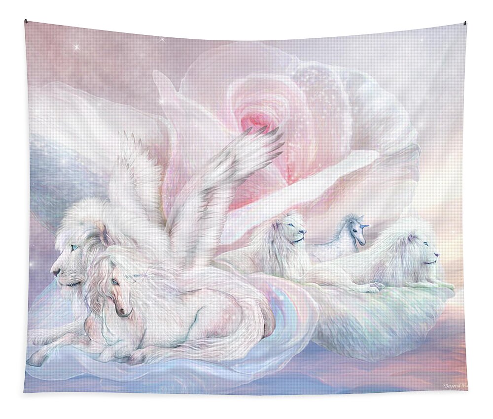 Carol Cavalaris Tapestry featuring the mixed media Beyond Fantasy 2 by Carol Cavalaris