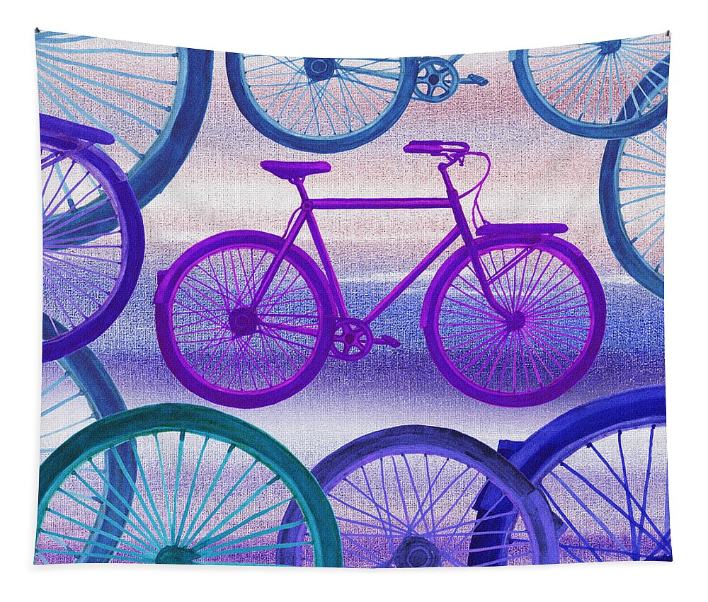 Bicycle Tapestry featuring the painting Bicycle Dream III by Irina Sztukowski