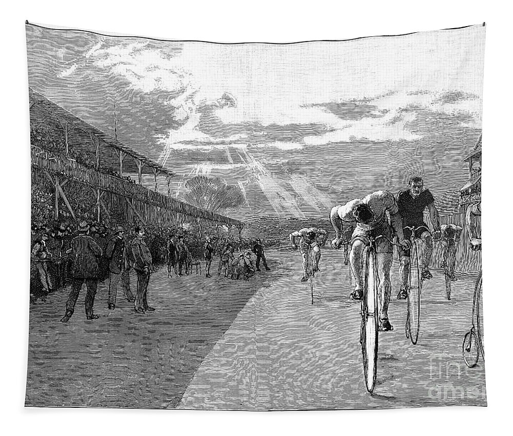 1886 Tapestry featuring the photograph Bicycle Tournament, 1886 by Granger
