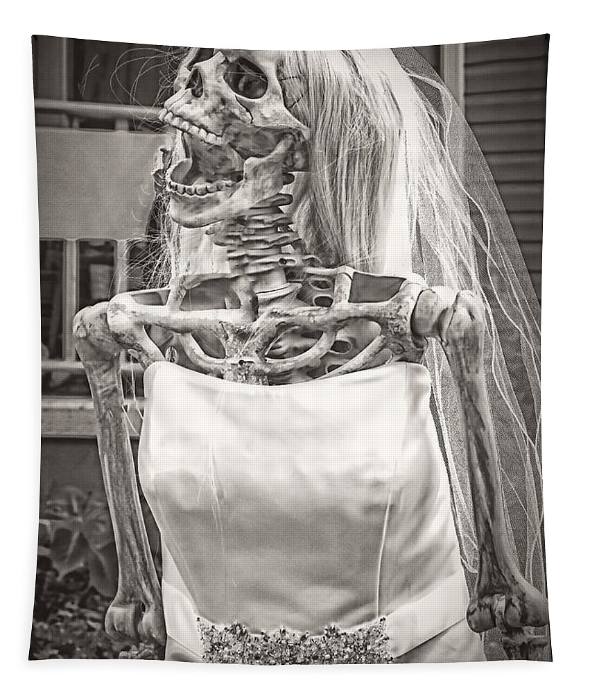 Big Boned Tapestry featuring the photograph Big Boned Skeleton Bride by LeeAnn McLaneGoetz McLaneGoetzStudioLLCcom