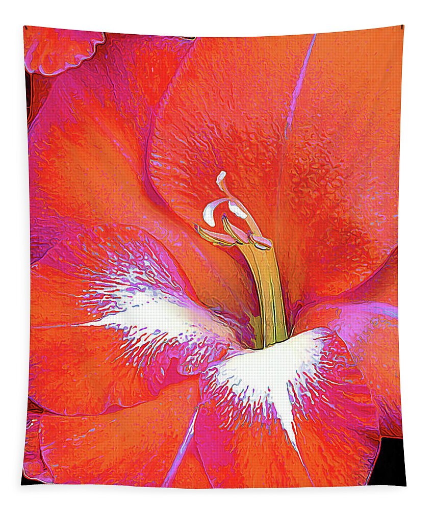 Nature Tapestry featuring the photograph Big Glad in Orange and Fuchsia by ABeautifulSky Photography by Bill Caldwell