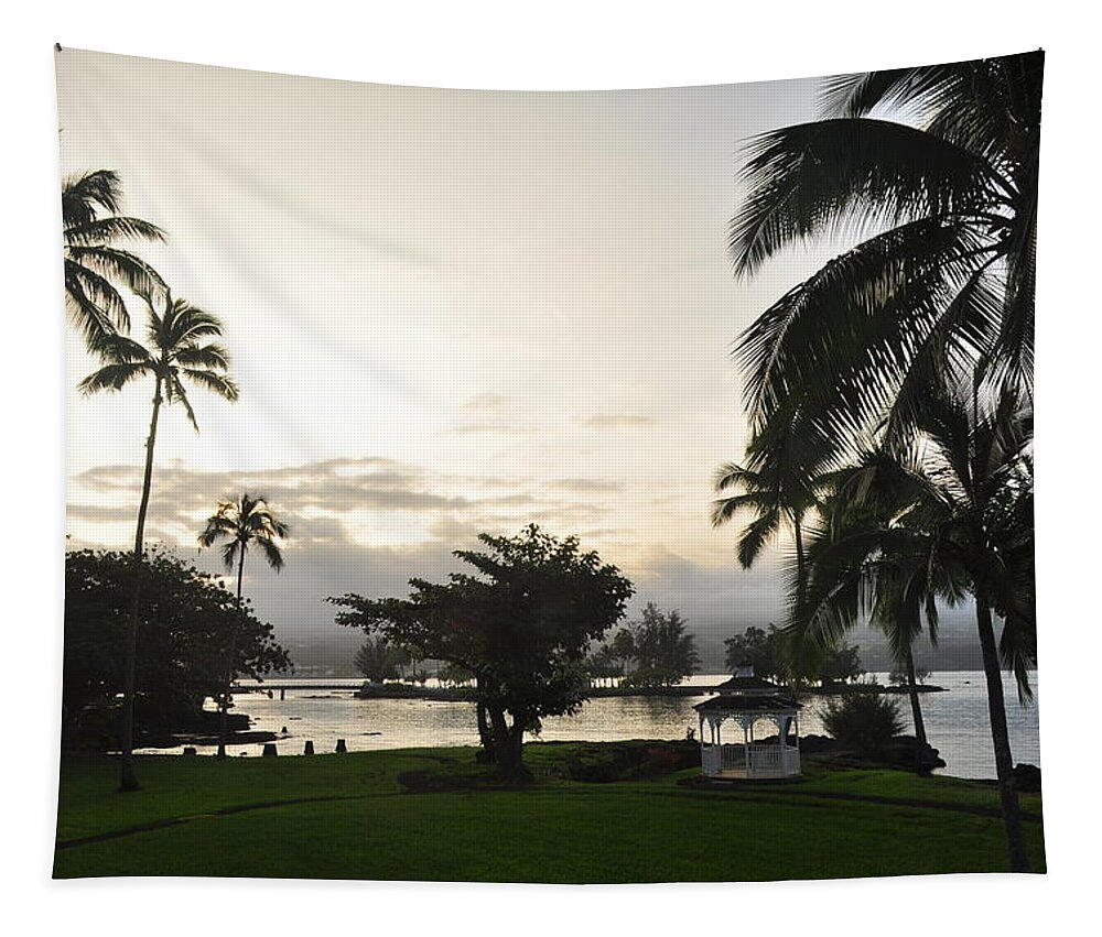 Sunset Tapestry featuring the photograph Big Island Sunset by Jason Chu