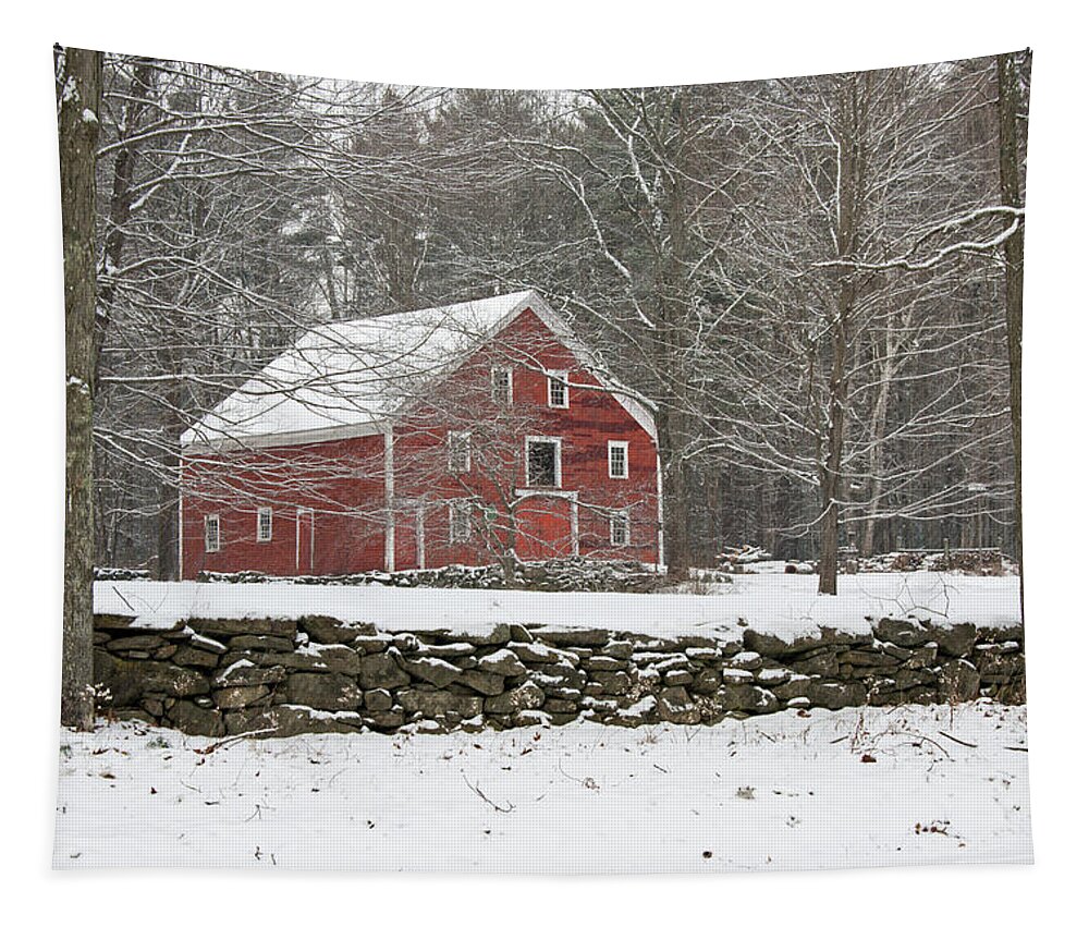 Garage Tapestry featuring the photograph Big Red Barn by Brett Pelletier
