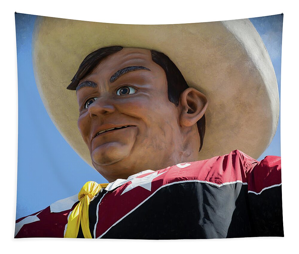 Big Tex Tapestry featuring the photograph Big Tex - oil by Stephen Stookey